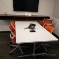 Large White Media Conference Table w/ Power and Data Grommet